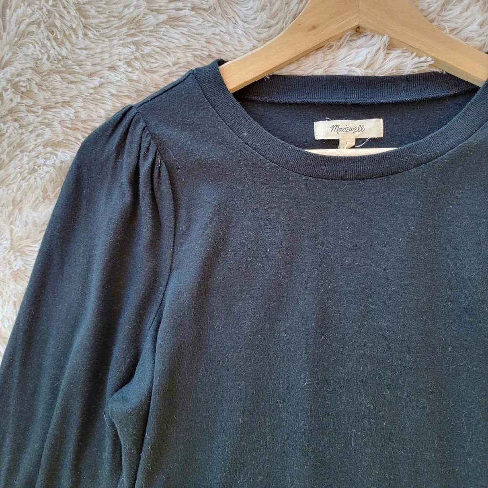 Madewell‎ Black Puff Sleeve Avrina Top